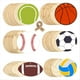 thumbnail image 1 of 84 Piezas Adorno Colgante de Madera Voleibol Baloncesto BéIsbol Tenis FúTbol Forma Sin Terminar Chip de Madera en, 1 of 7