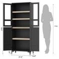 thumbnail image 6 of Luku Vertical Storage Cabinet with Glass Door 71" Tall 5-Tier Adjustable Shelf Cabinet for Home, 6 of 9