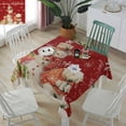 thumbnail image 3 of Red Christmas Tablecloth Square Table Cloth 54x54, Waterproof Tablecloth Outdoor Table Cloth, Xmas Snowman Bear Snowflake Washable Table Cover for Kitchen Dining Party, 3 of 8