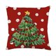 thumbnail image 4 of Juego de 4 fundas de almohada LANNMXG de 45 x 45 cm decorativas de lino Navidad, 4 of 5