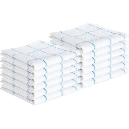 

HYKE wright Dish Towels for en - (Pack of 12) Soft 100% Cn Terry Dishcloths Highly Absorbent & Quick Dry Washcloths for Washing Drying and Cleaning Dishes 12 x 12 in Blue