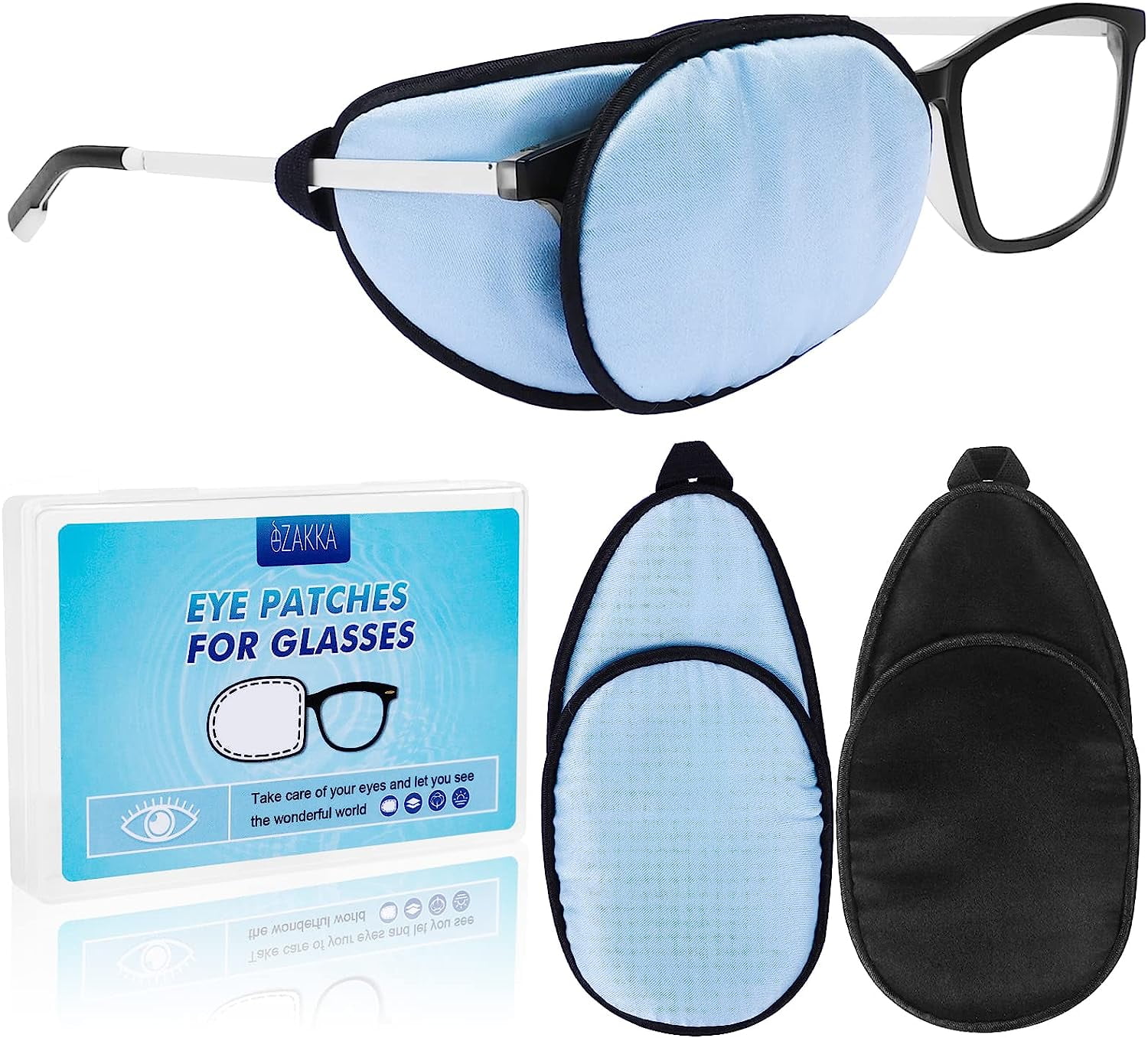 eZAKKA Eye Patches for Adults, Eye Patch for Glasses Silk Patch for