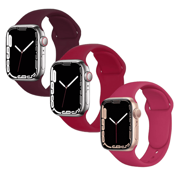Kit de 3 correas para apple Watch compatible con 45mm/44mm/42mm de silicón. Longitud M/L Mamá Pulpo Paquete silicón