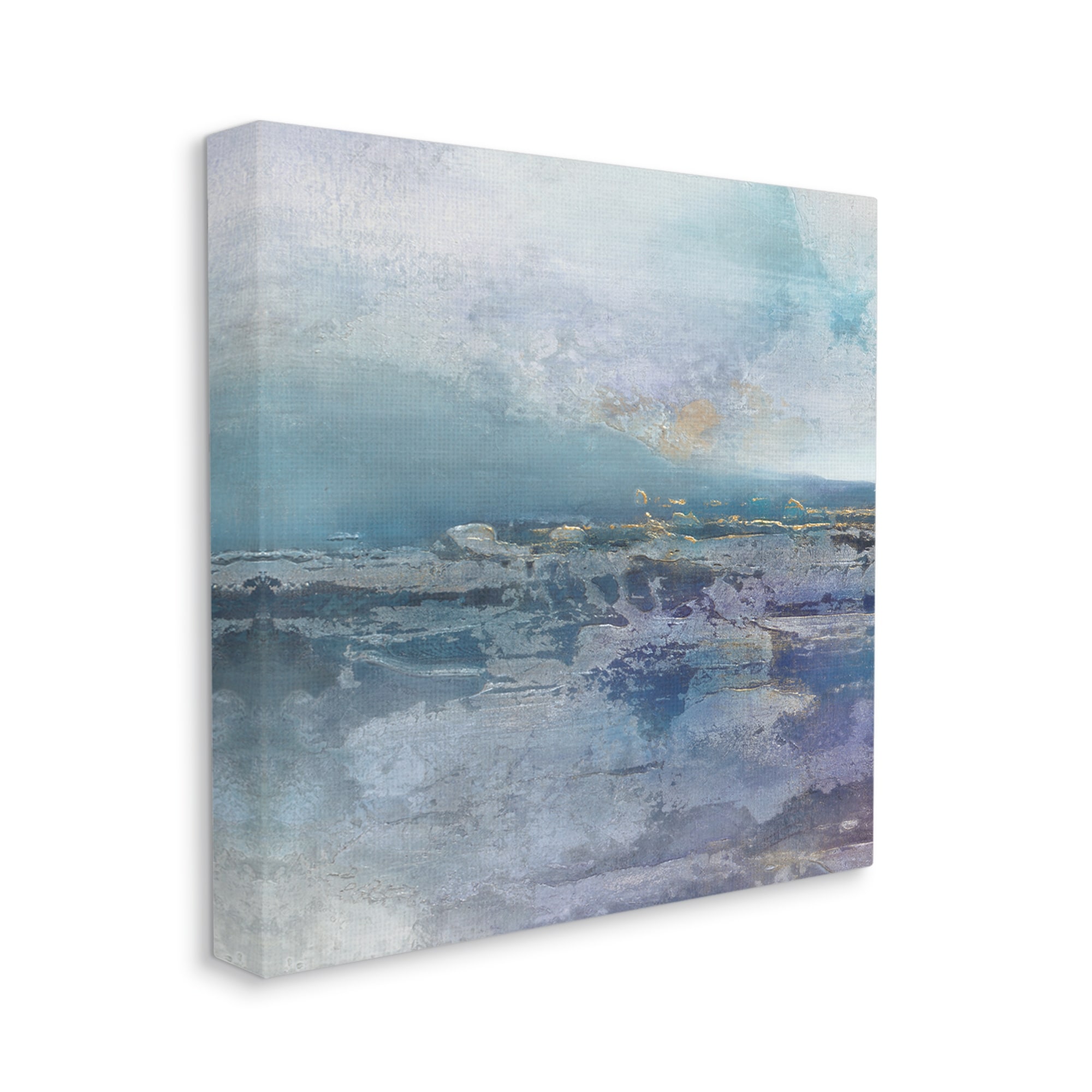 Stupell Industries Abstract Ocean Landscape Splash Coastal Painting Gallery Wrapped Canvas Print Wall Art