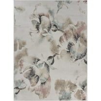 Ox Bay Evan 7'9" x 9'5" Gray/Beige Floral Durable Performance Indoor Area Rug