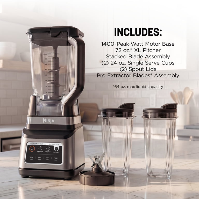 Ninja 1500 W 72 oz Blender, Black with Auto-iQ Technology