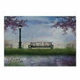 thumbnail image 1 of Nature Cutting Board, Bench on Flowing River with Crescent Moon Lavender Trees and Grass Illustration, Decorative Tempered Glass Cutting and Serving Board, Small Size, Multicolor, by Ambesonne, 1 of 1