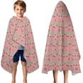 thumbnail image 3 of Pink Christmas Tree Pattern Hooded Bath Towel，50"x30" for Ages 3 To 12 Kids, Quick Dry Lightweight Soft Microfiber Hood Beach Towel Cover Up for Kids, 3 of 7