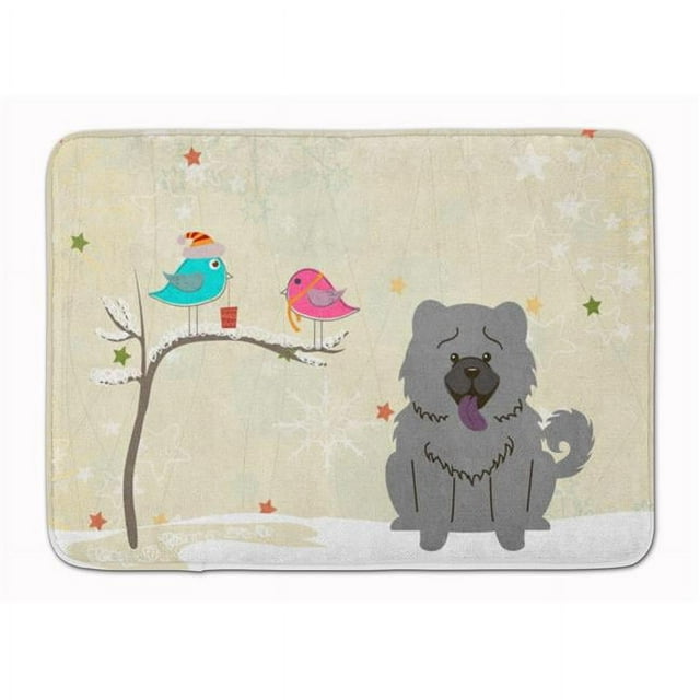 Carolines Treasures BB2611RUG Christmas Presents Chow Chow Blue Machine Washable Memory Foam Mat