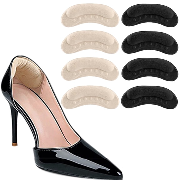 Heel Cushion Pads for Loose Shoes(4 Pairs), Heel Pads Snugs for Shoe Too Big Men Women, Prevent Heel Slip and Blister, Filler Improved Shoe Fit and Comfort