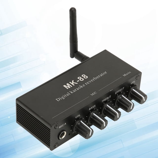 Karaoke Reverber, Portable Karaoke Mixer Dual Microphone Input 5 Rotating Dials for Party for Stage