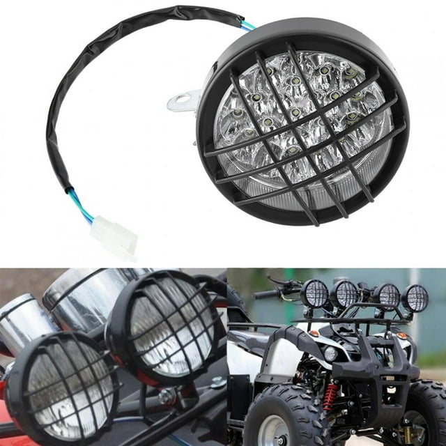 ATV Front Headlight, Energy Saving High Visibility LED Headlight Black Shell For 70cc 110cc 125cc 200ccCar Go Kart