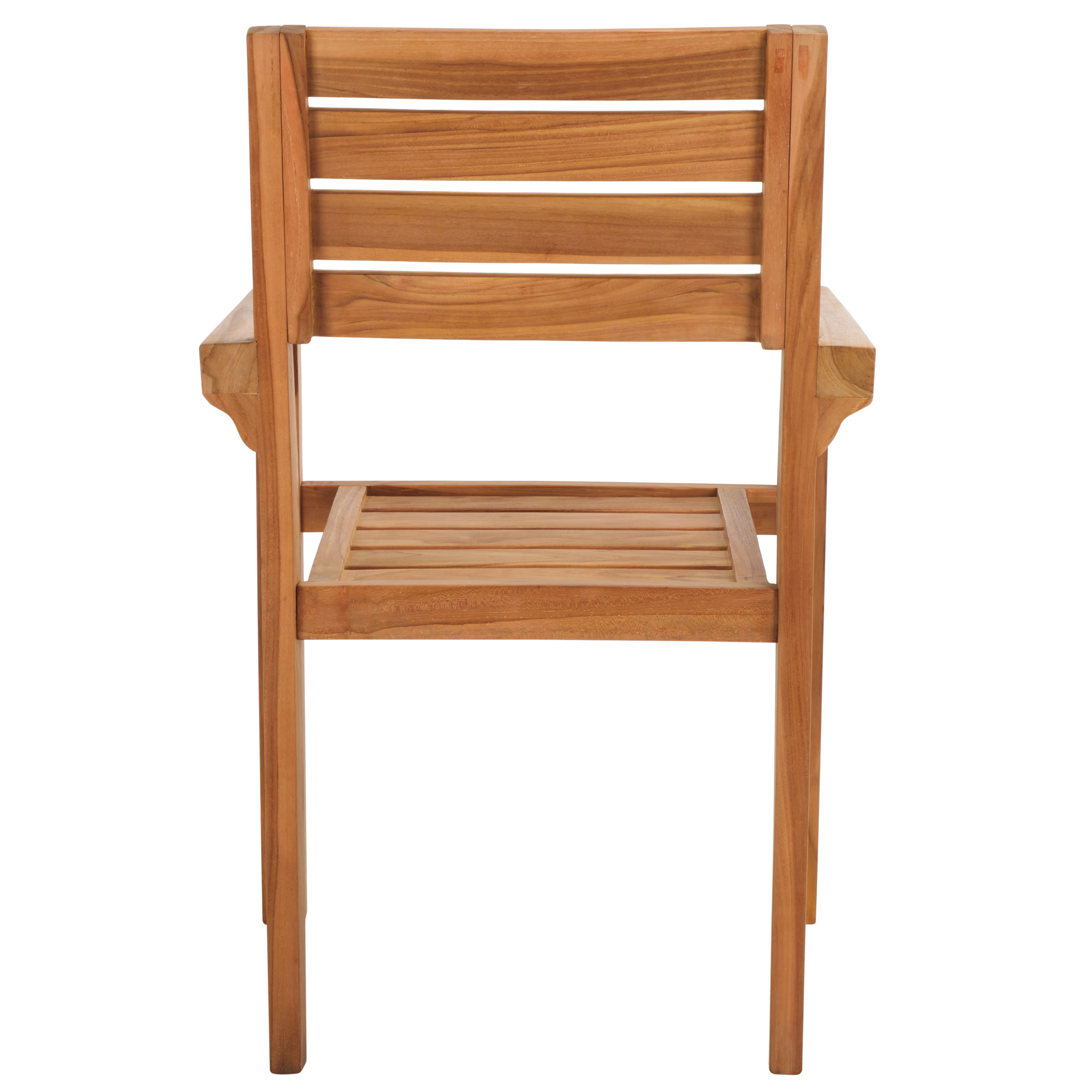 Safavieh Leon Wood Outdoor Dining Arm Chair - Set of 2, Natural