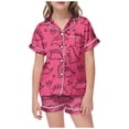 thumbnail image 1 of Hiiyo Big Girls DIY Hand Painted Pajamas Cute Cartoon Dinosaur Print Coloring Homewear, 1 of 4