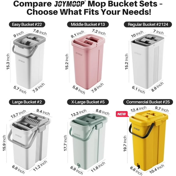 Hands- Flat Floor Mop and Bucket Set with Wringer - Wet and Dry Microfiber Pads