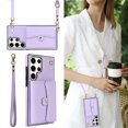 thumbnail image 2 of Crossbody PU Leather Phone Case For Samsung Galaxy S23 S22 Plus Note 20 Ultra Wallet Card Slots Magnetic Lanyard Cover, 2 of 5