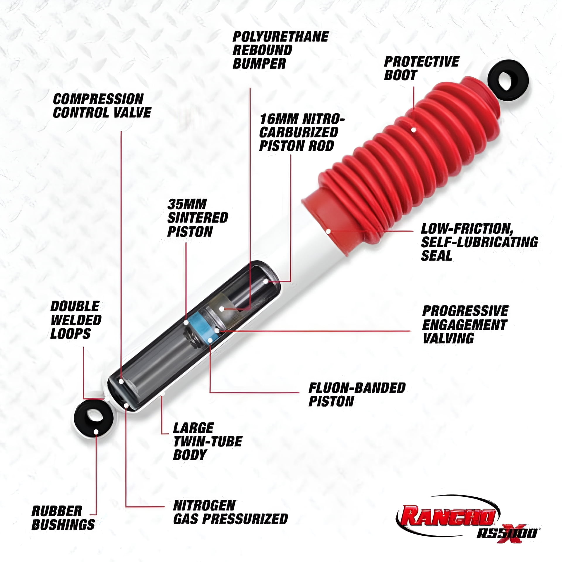 Rancho RS5000X RS55042 Shock Absorber 2019 Ford F-250 Super Duty