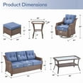 thumbnail image 2 of Gymojoy Brown 7 Pieces Wicker Patio Furniture Set Outdoor Conversation Set, All Weather PE Rattan Sectional Sofa Couch with Swivel Glider and 6 inch Cushions, 2 of 14