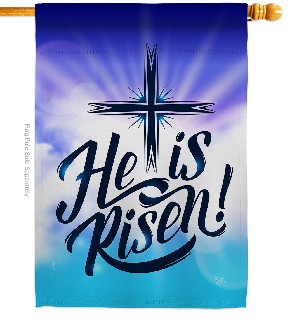 He Is Risen House Flag Easter Spring 28 X40 DoubleSided Decorative