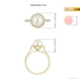 thumbnail image 4 of ANGARA Freshwater Cultured Pearl Halo Ring with Milgrain in 14K Yellow Gold for Women | June Birthstone, Birthday, Anniversary, Jewelry Gift for Women | Pearl Ring, 4 of 5