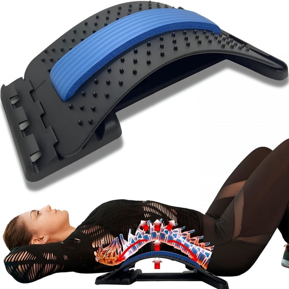 XIRQI 2026 New Back Stretcher for Lower Back Pain Relief Back Cracker Upgraded 4 Level Adjustable Spine Board Back Stretching Device Back Massager Lumbar Stretcher