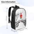 thumbnail image 3 of Goofa Moose Kissing Under Mistletoe Pattern 17in Student Backpack - School, Travel, Work Bookbag -Laptop Backpack,Water Resistant College School Computer Bag, 3 of 6