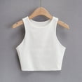 thumbnail image 2 of Little Girl Bras With Pads Girl’S Sleeveless Crop Tops Double Layer Scoop Neck Cropped Tank Top Wireless Light Padded Bralette White,S, 2 of 2
