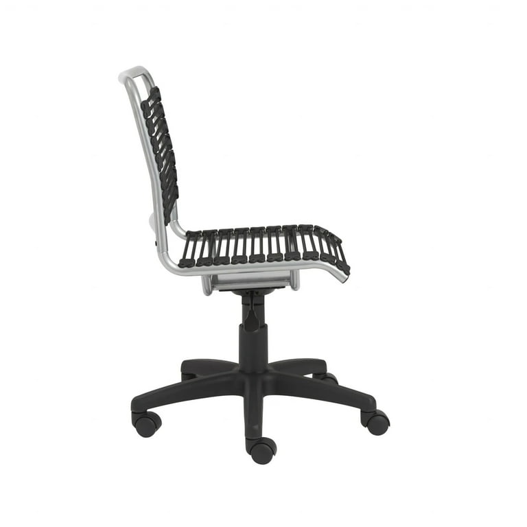 35 Chrome and Black Round Bungee Cord Low Back Office Chair Walmart