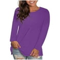 thumbnail image 4 of New & Trending for Spring Sawvnm Women's Fashion Solid Loose Long Sleeve T-shirt Pullover Tops for Women, 4 of 6