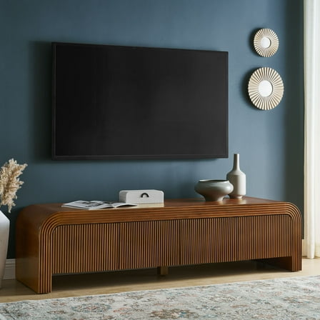 Modway Waterflute 68" Fluted TV Stand in Walnut