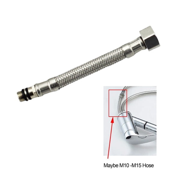 Inlet Connection Hose For Kitchen/Bathroom Pull-out Fauce Adapter Pipe M15 Plug Stainless Steel Braided Hose Replacement