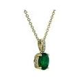 thumbnail image 2 of 2.20 Carat Round Cut Genuine Diamond Emerald Gemstone Latest Design Necklace for Engagement Gift Solid 14K Yellow Gold With 18 inches Chain, 2 of 5
