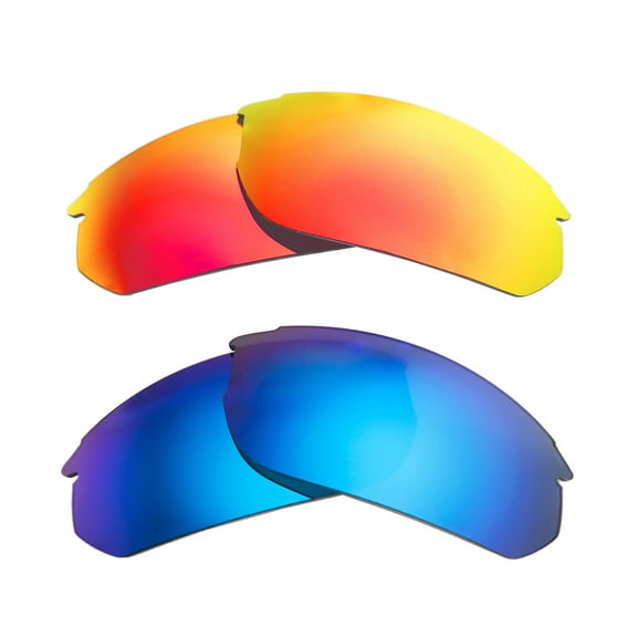 Walleva Two Pairs Polarized Lenses For Smith Parallel Max 2 Sunglasses - Fire Red   Ice Blue