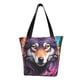 thumbnail image 1 of Fotbe Colorful Wolf Head A Bolsa de Playa con Estampado, Bolsa de Hombro, Bolsa de Mano Espaciosa, Bolsa de Viaje Ligera, Bolsa de Compras Versátil, 1 of 6
