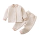 thumbnail image 2 of Cowsor Toddler Baby Fall Outfit Linen Long Sleeve Button Down PocketShirt Tops Striped Pants 2Pcs Clothes Set, 2 of 6