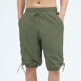 thumbnail image 5 of Ceisia Men's Cotton Casual Lantern Shorts Relaxed Fit with Elastic Drawstring Waist & Side Lace-Up Detail Gifts, 5 of 7