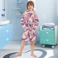 thumbnail image 5 of FORMRS Niños Bathrobe Unisex Hooded Robe Soft Plush Pajamas Sleepwear, Size 10-12T, Purple Wave Pattern, 5 of 7
