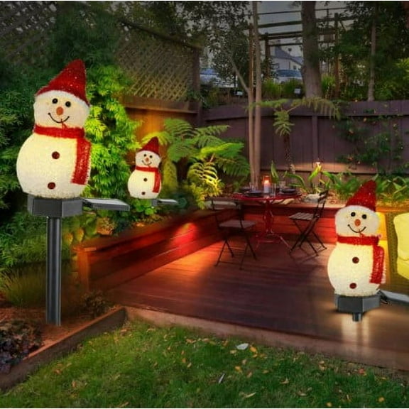 OTVIAP ,Snowman Lawn Light,Outdoor Waterproof LED Solar Energy-saving Snowman Christmas  for Courtyard Dec