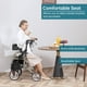 thumbnail image 4 of Andador y silla de transporte 2 en 1 ELENKER para personas mayores, andador plegable con asiento ancho y amortiguador, color champán, 4 of 5