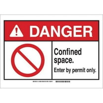 Brady Danger Sign,Permit Only,B-302,3-1/2in.H 143669