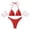 Red |#19, variant on Women's Halter Bikini Sets Beads Tie Side Solid Triangle Thong Swimsuit Two Piece Cheeky Bathing Suits (Pink,S)
