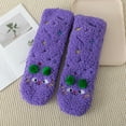 thumbnail image 6 of Oksale Fuzzy Socks for Women Non Slip Christmas Floor Socks Casual Soft Comfy Slouchy Holiday Stocking Purple Free Size, 6 of 7