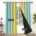 thumbnail image 2 of Lfeey Blackout Curtain for Living Room 63 inch Length, Light Blue Yellow Gradient Curtain, 2 Panels, 2 of 7