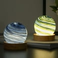 thumbnail image 2 of Lámpara de mesa con diseño de planeta, luz nocturna, diseño de arcoíris, con diseño de planeta, creativa y romántica, para parejas, para la noche, 2 of 5