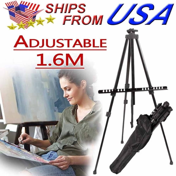 TOPUKTOOLS Portable New Artist Painting Easel Metal Tripod Stand Floor Painting W/Carry Bag