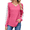 Rose Red, variant on UVN Long Sleeve Shirts for Women Fall V Neck Lace Blouses Casual Dressy Tunic Pullover Sweaters Tops