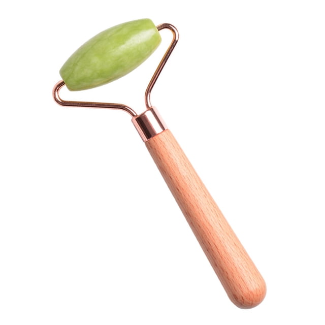 Jumpingount Rodillo de Jade Natural para masaje Facial, herramientas de cuidado para la piel Facial, raspador de Gouache Natural, rodillo masajeador masajeadores Jumpingount CE000325-00