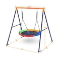 thumbnail image 3 of 45" Saucer Swing with Stand for Kids Outdoor, 440lbs Saucer Swing Set with Heavy-Duty Metal A-Frame and Adjustable Ropes, Round Swing Sets for Backyard, Playground and Park, 3 of 7
