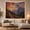 Hiking Path, variant on River Leading to Mountains at Sunset with Stone Bridge and Cottage, Dreamy Boho for Nature Lovers, Scenic Wall Art Decor, Housewarming Gift Tapestry Wall Hanging for Living Room and Bedroom