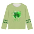 thumbnail image 5 of Blusas y camisas de manga larga con cuello redondo, moda del Día de San Patricio, blusa informal con estampado bonito de manga larga para niños y niñas., 5 of 5